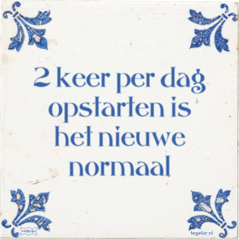 2 keer per dag opstarten is het nieuwe normaal - Online tegeltjes bakken