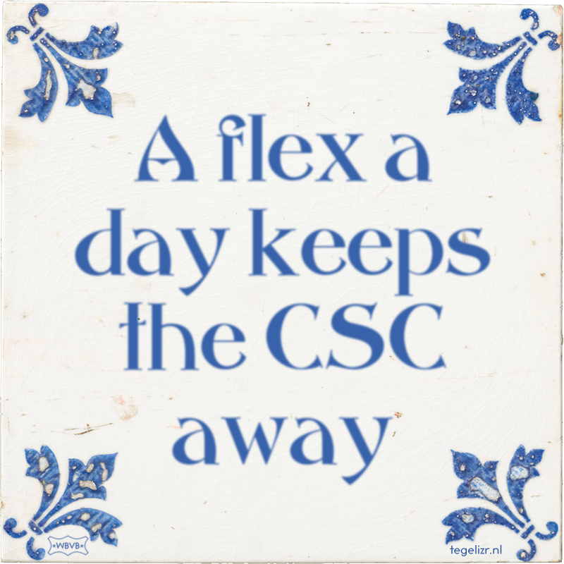 A flex a day keeps the CSC away - Online tegeltjes bakken