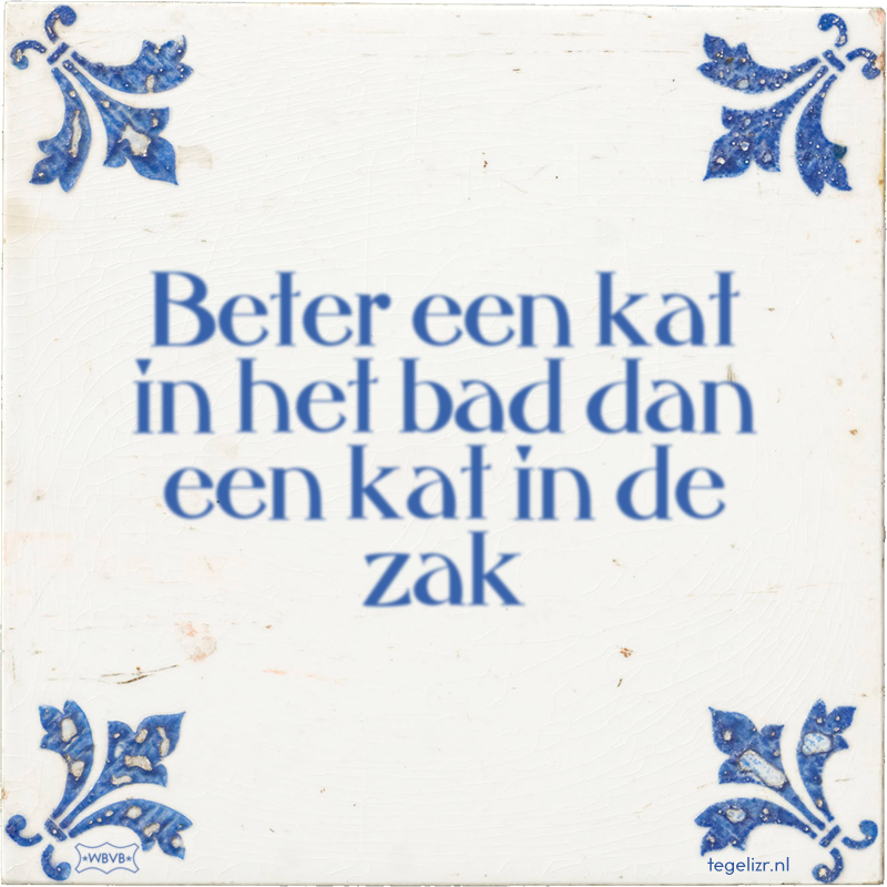 Beter een kat in het bad dan een kat in de zak - Online tegeltjes bakken