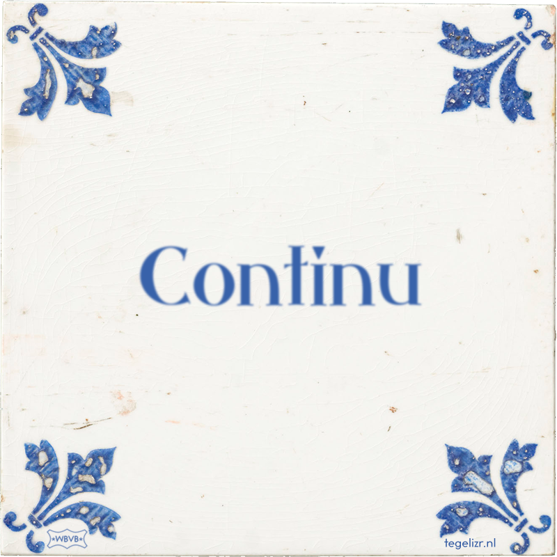 Continu - Online tegeltjes bakken