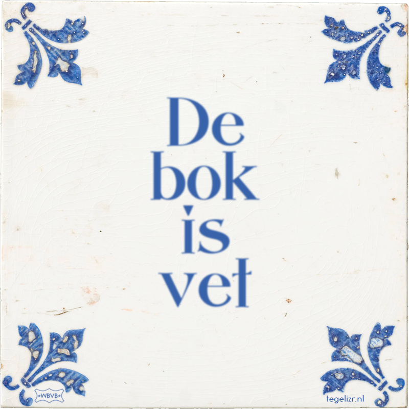 De bok is vet - Online tegeltjes bakken