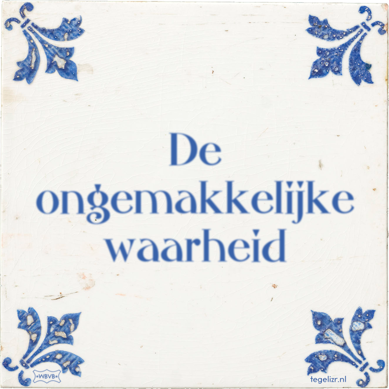 De ongemakkelijke waarheid - Online tegeltjes bakken
