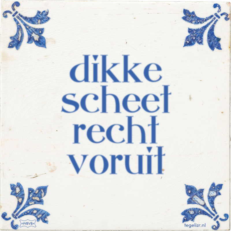 dikke scheet recht voruit - Online tegeltjes bakken