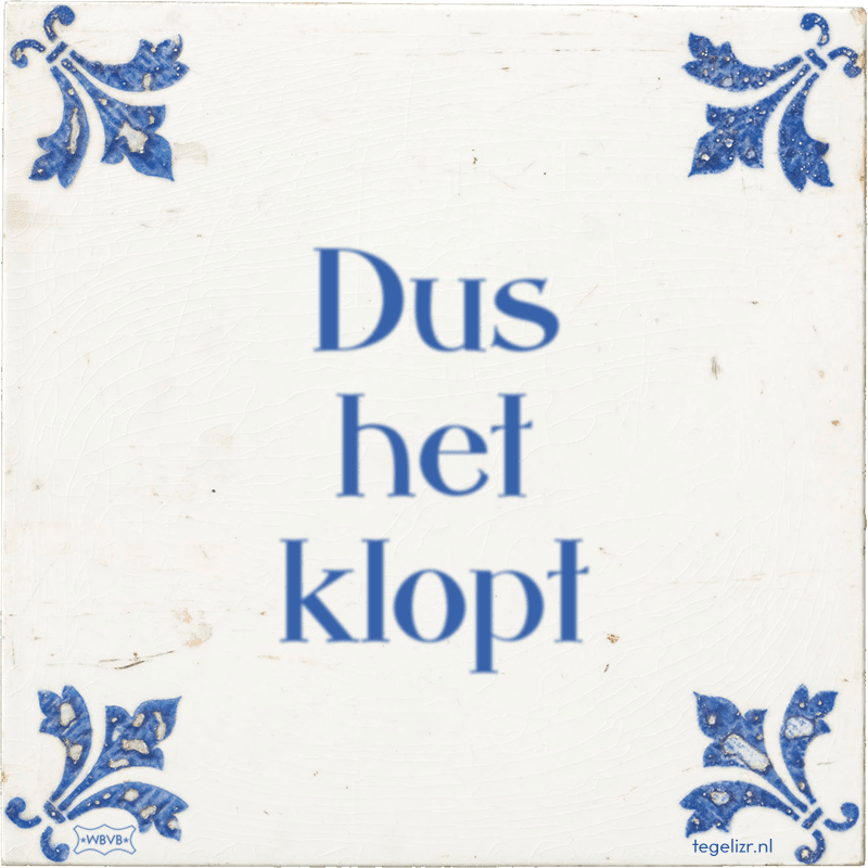 Dus het klopt Online tegeltjes bakken WBVB Rotterdam