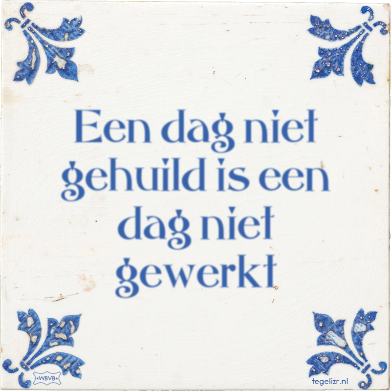 Een dag niet gehuild is een dag niet gewerkt - Online tegeltjes bakken