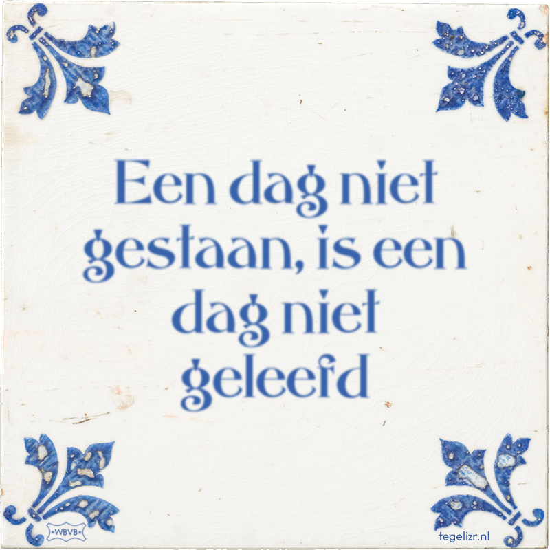 Een dag niet gestaan, is een dag niet geleefd - Online tegeltjes bakken