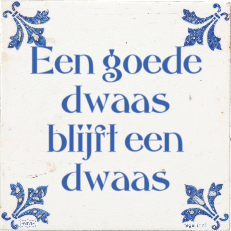 Een goede dwaas blijft een dwaas - Online tegeltjes bakken