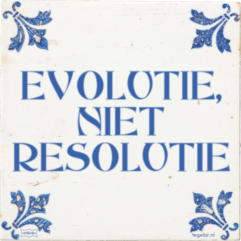 EVOLUTIE, NIET RESOLUTIE - Online tegeltjes bakken