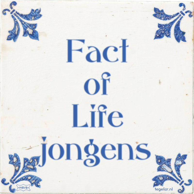 Fact of Life jongens - Online tegeltjes bakken