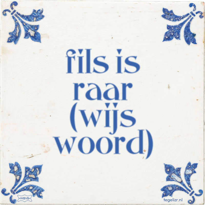 fils is raar (wijs woord) - Online tegeltjes bakken