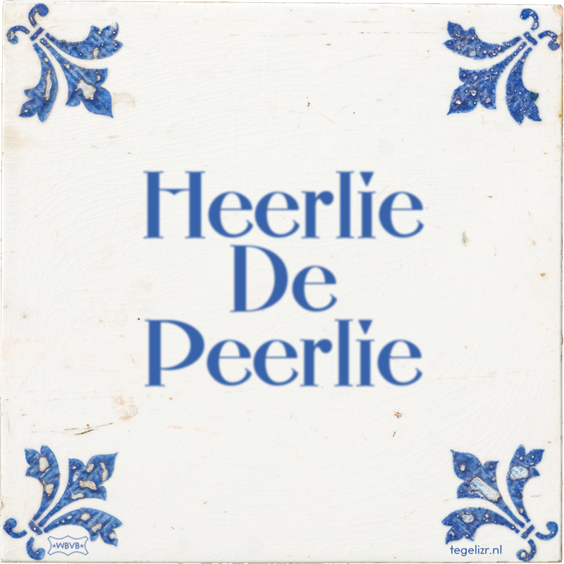 Heerlie De Peerlie - Online tegeltjes bakken
