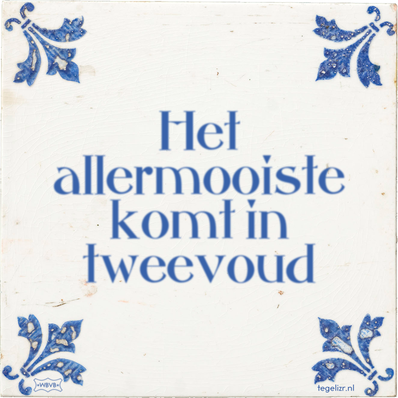 Het allermooiste komt in tweevoud - Online tegeltjes bakken