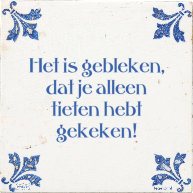 Het is gebleken, dat je alleen tieten hebt gekeken! - Online tegeltjes bakken