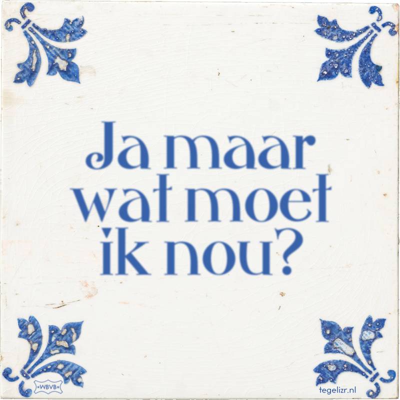 Ja maar wat moet ik nou? - Online tegeltjes bakken