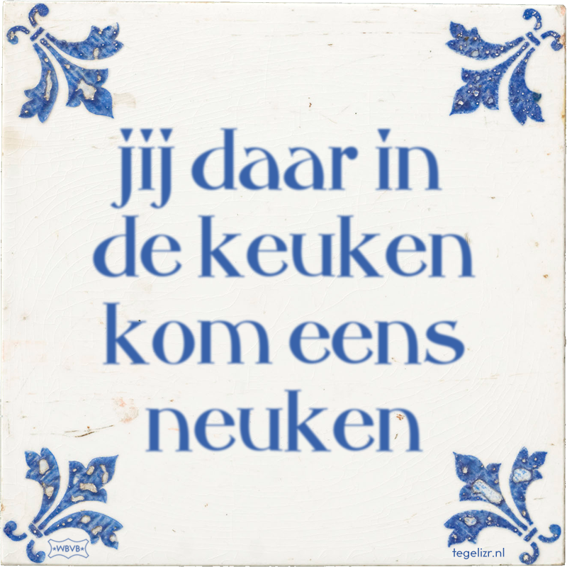 jij daar in de keuken kom eens neuken - Online tegeltjes bakken