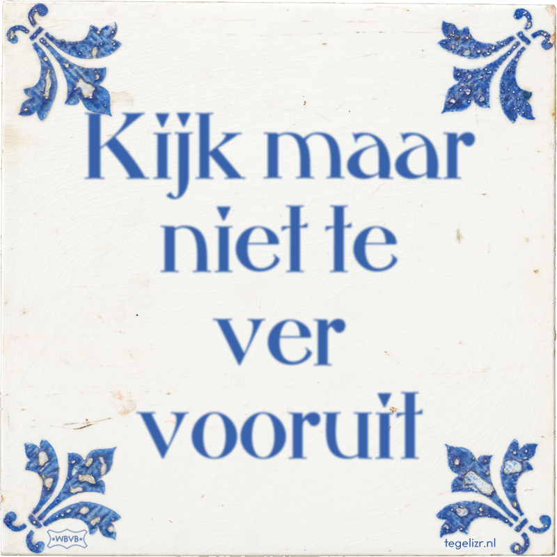 Kijk maar niet te ver vooruit - Online tegeltjes bakken