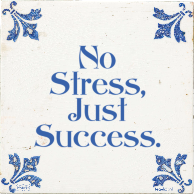No Stress, Just Success. - Online tegeltjes bakken