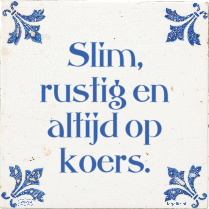 Slim, rustig en altijd op koers. - Online tegeltjes bakken