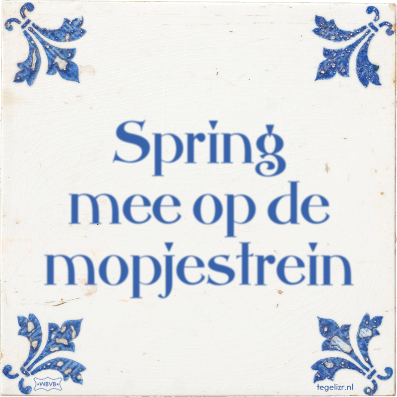 Spring mee op de mopjestrein - Online tegeltjes bakken