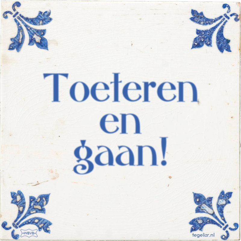 Toeteren en gaan! - Online tegeltjes bakken