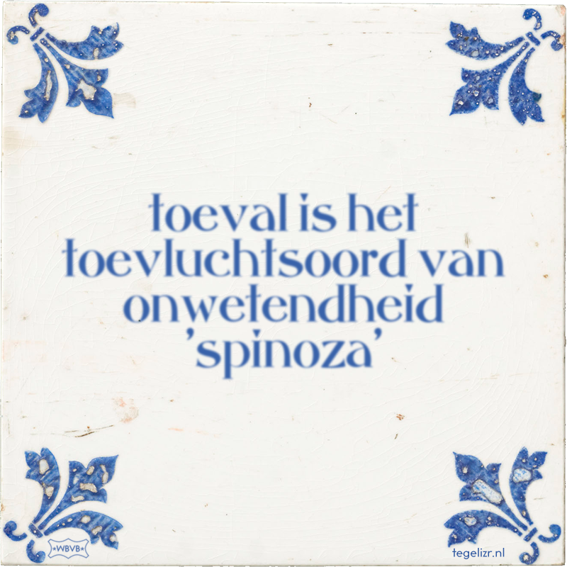 toeval is het toevluchtsoord van onwetendheid 'spinoza' - Online tegeltjes bakken