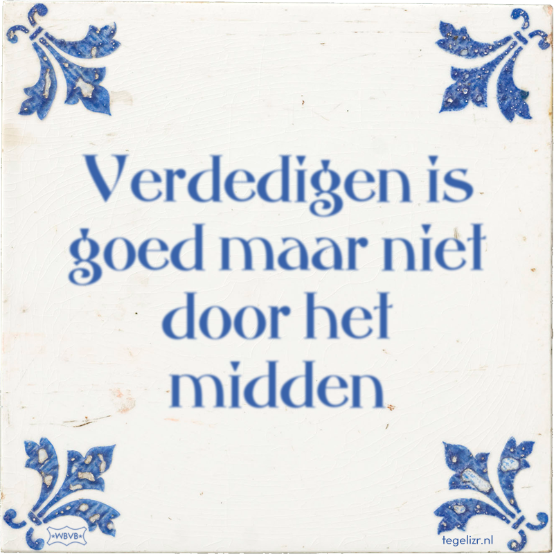 Verdedigen is goed maar niet door het midden - Online tegeltjes bakken