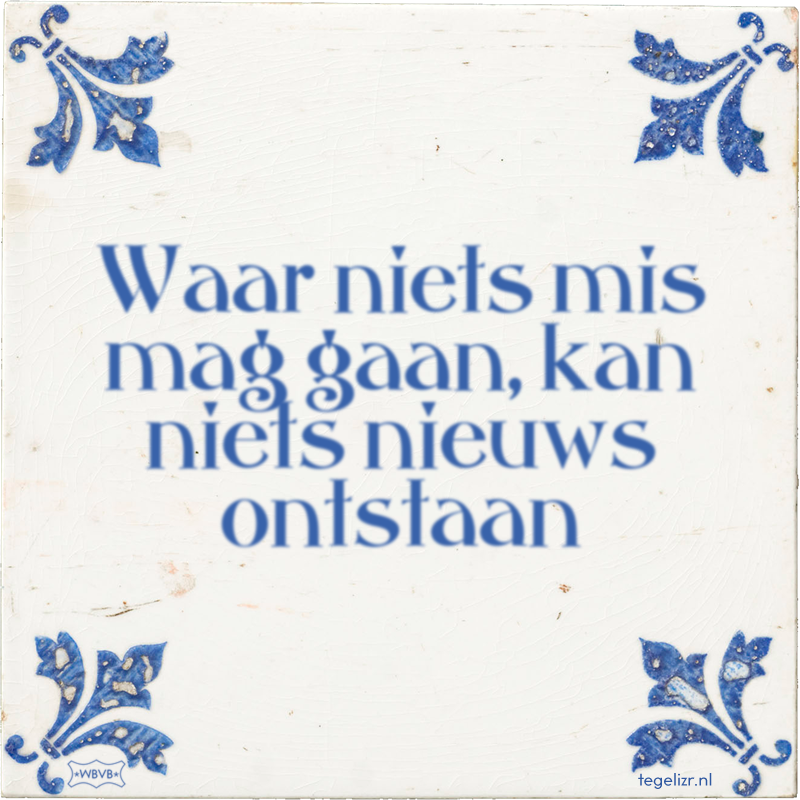 Waar niets mis mag gaan, kan niets nieuws ontstaan - Online tegeltjes bakken