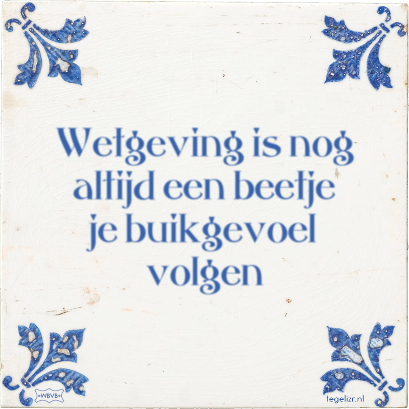 Wetgeving is nog altijd een beetje je buikgevoel volgen - Online tegeltjes bakken