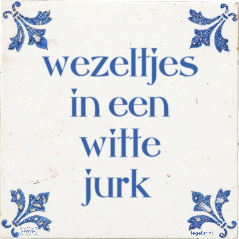 wezeltjes in een witte jurk - Online tegeltjes bakken