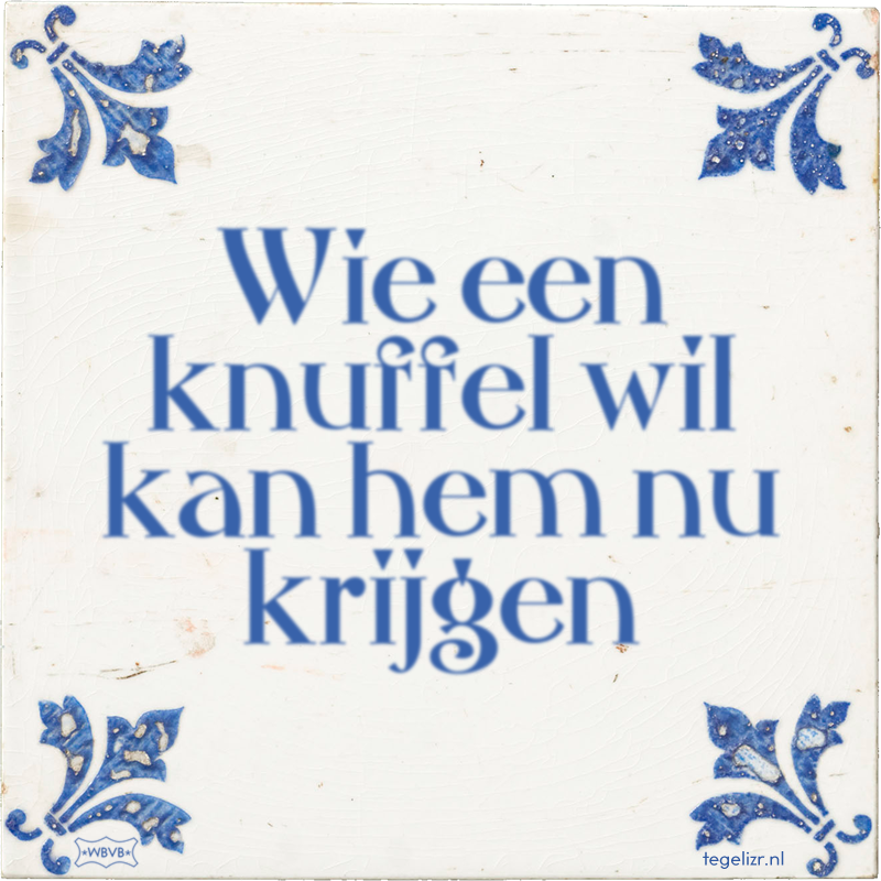 Wie een knuffel wil kan hem nu krijgen - Online tegeltjes bakken