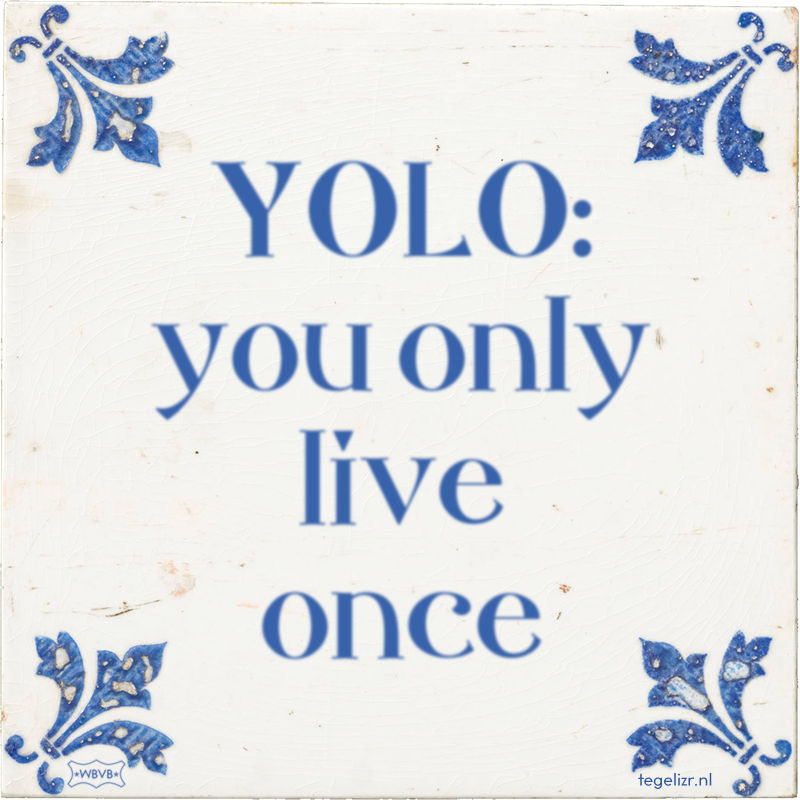 YOLO: you only live once - Online tegeltjes bakken