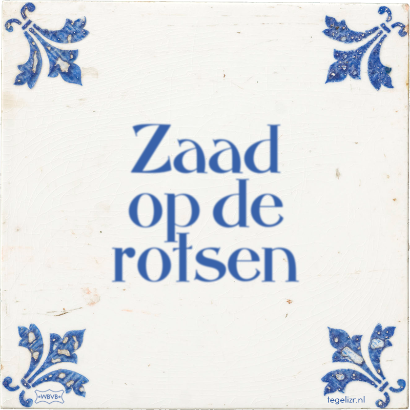 Zaad op de rotsen - Online tegeltjes bakken