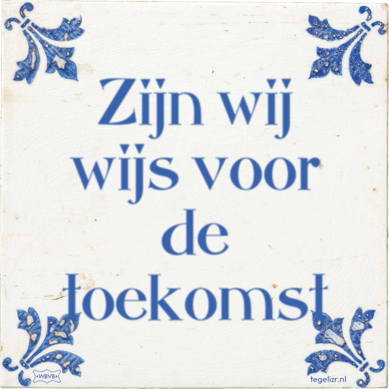 Zijn wij wijs voor de toekomst - Online tegeltjes bakken