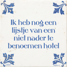 Ik heb nog een lijstje van een niet nader te benoemen hotel - 6 keer bekeken