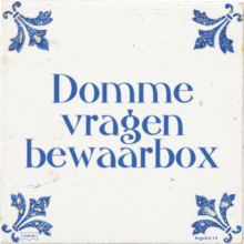 Domme vragen bewaarbox - 36 keer bekeken