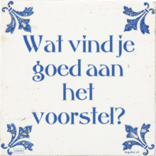 Wat vind je goed aan het voorstel? - 18 keer bekeken