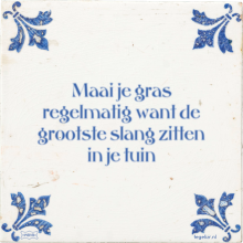 Maai je gras regelmatig want de grootste slang zitten in je tuin - 32 keer bekeken