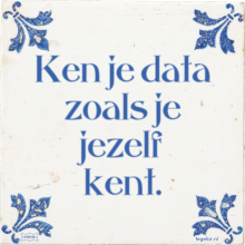 Ken je data zoals je jezelf kent. - 1 keer bekeken