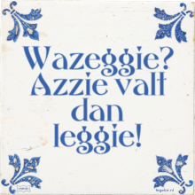 Wazeggie? Azzie valt dan leggie! - 19 keer bekeken