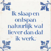 Ik slaap en ontspan natuurlijk wat liever dan dat ik werk. - 61 keer bekeken
