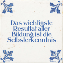 Das wichtigste Resultat aller Bildung ist die Selbsterkenntnis - 6 keer bekeken