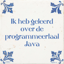 Ik heb geleerd over de programmeertaal Java - 11 keer bekeken