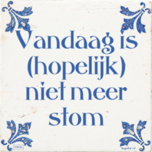 Vandaag is (hopelijk) niet meer stom - 38 keer bekeken