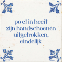 po et in heeft zijn handschoenen uitgetrokken, eindelijk - 2 keer bekeken