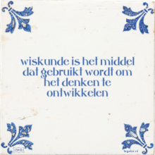 wiskunde is het middel dat gebruikt wordt om het denken te ontwikkelen - 35 keer bekeken
